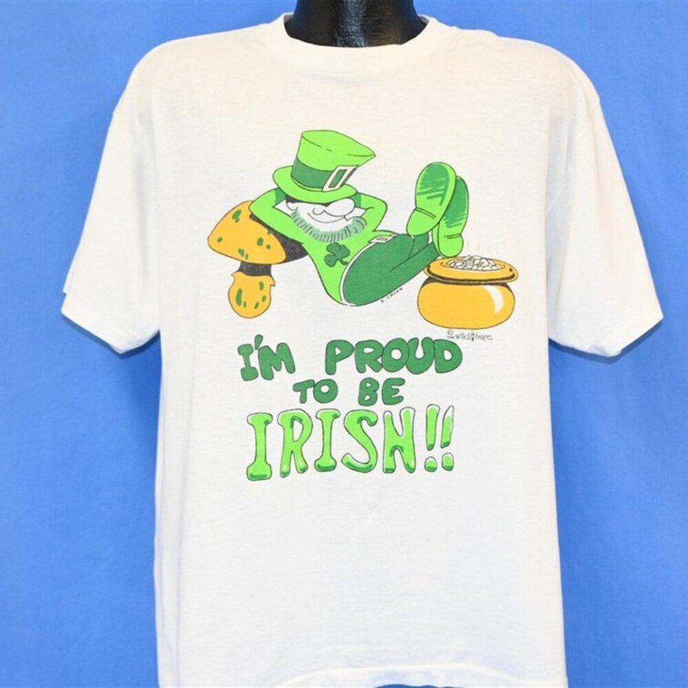 90S I_M Proud To Be Irish Leprechaun Pot Of Gold St Patrick_S Day Shirt Tee
